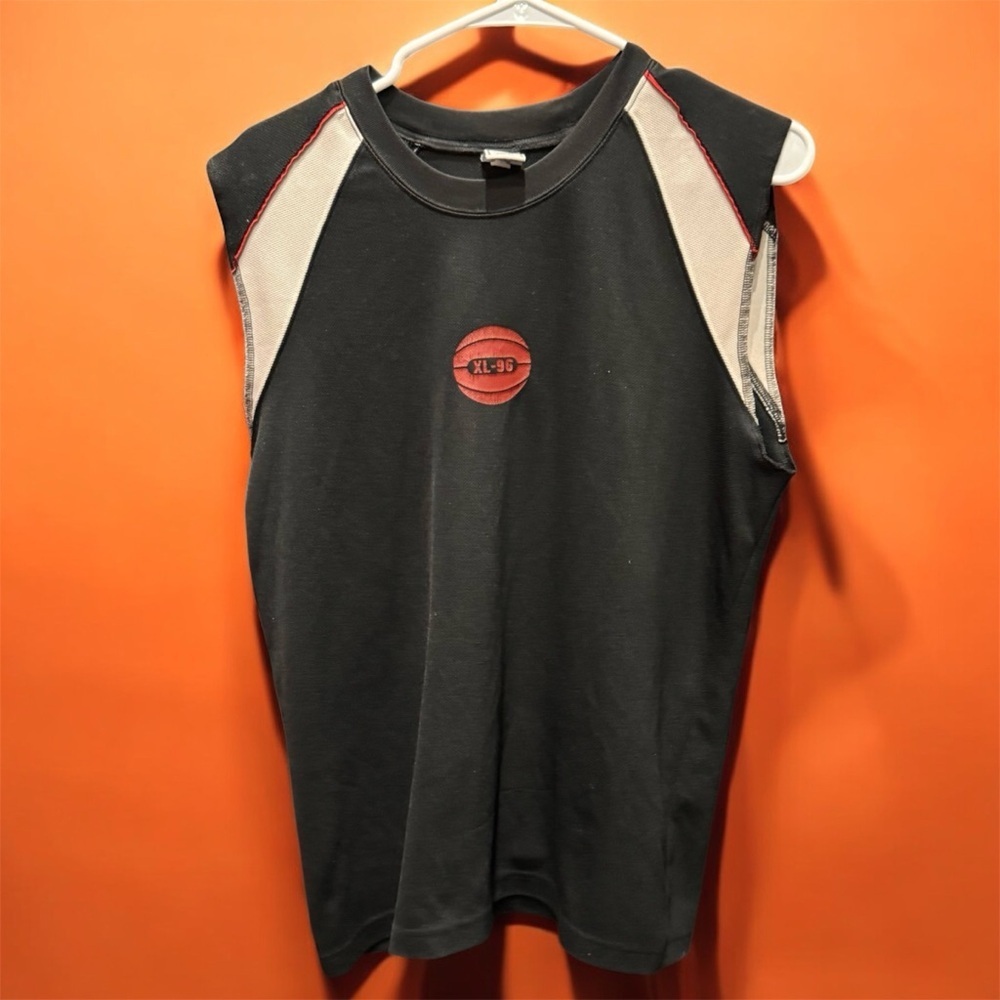 Old Navy Brando basketball Black tank Top with Red Accent MEDIUM